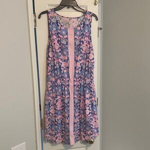 Lilly Pulitzer Pink and Blue Floral Sleeveless Mini Dress